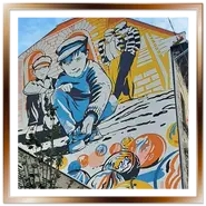 Murales dedicato al romanzo I ragazzi della via Pal sulla facciata di un palazzo in Prater utca a Budapest